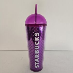 Starbucks Purple Dome Lid Cold Cup Tumbler with Straw